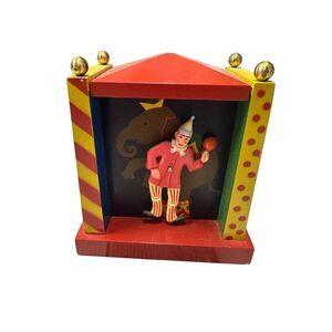 Vintage Reuge Swiss Dancing Circus Clown French Cancan Carnival Music Box
